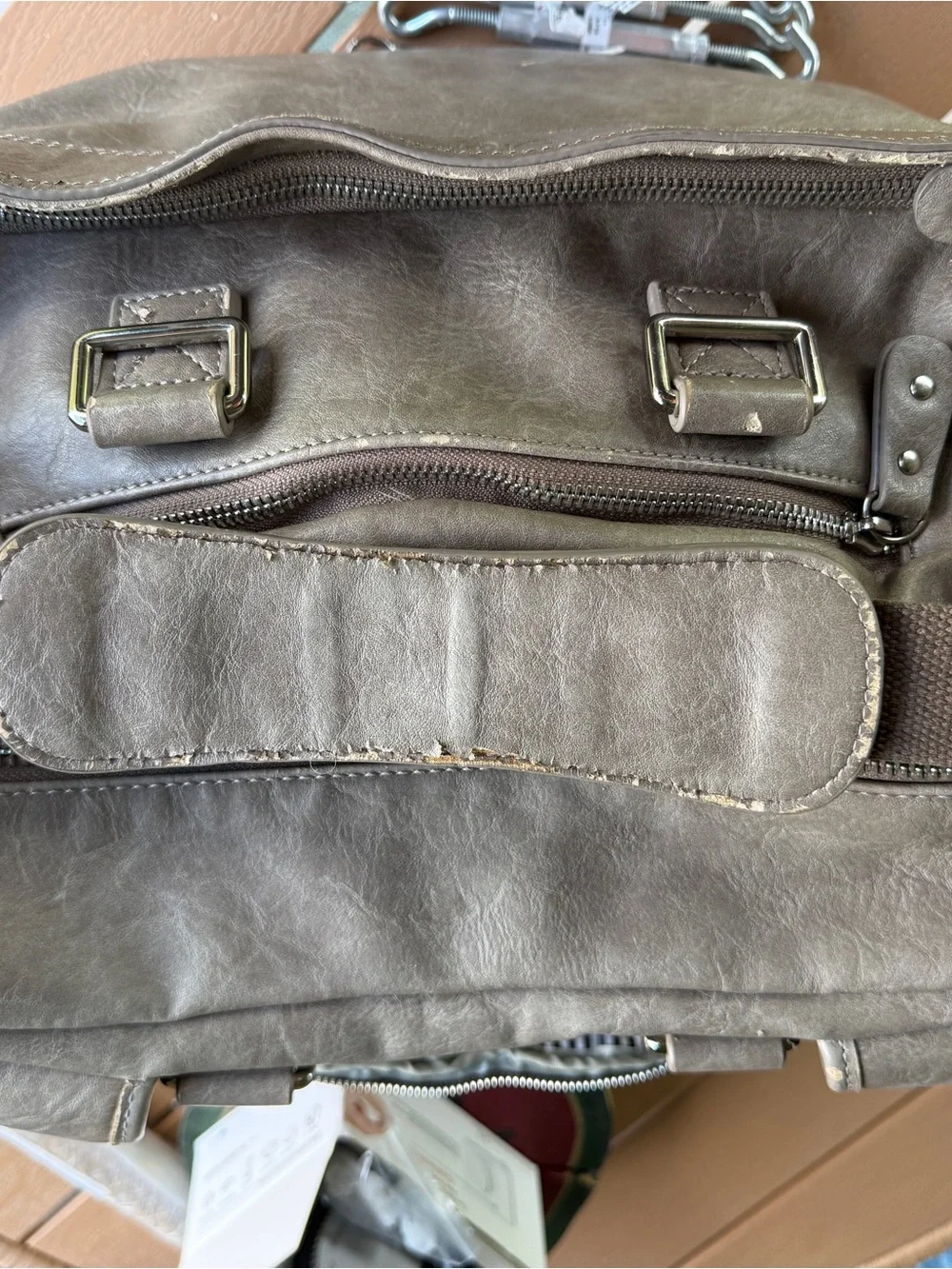 House of Flynn Leather-Style large Camera Bag - Gray